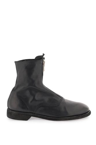 Guidi Front Zip Leather Ankle Boots - Guidi - Modalova