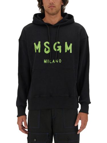 MSGM Sweatshirt With Brushed Logo - MSGM - Modalova