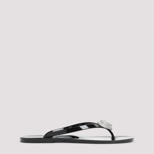 Double Heart Rubber Thong Flip Flops - Mach & Mach - Modalova