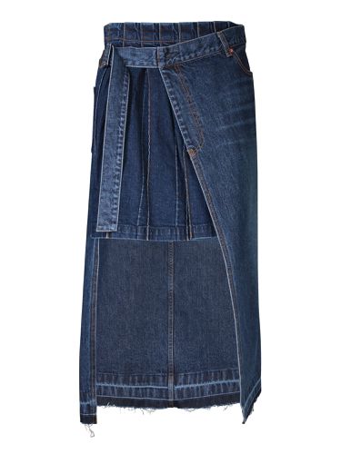Sacai Blue Asymmetric Denim Skirt - Sacai - Modalova