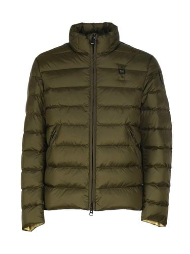 Nylon Down Jacket With Striped Stitching - Blauer - Modalova