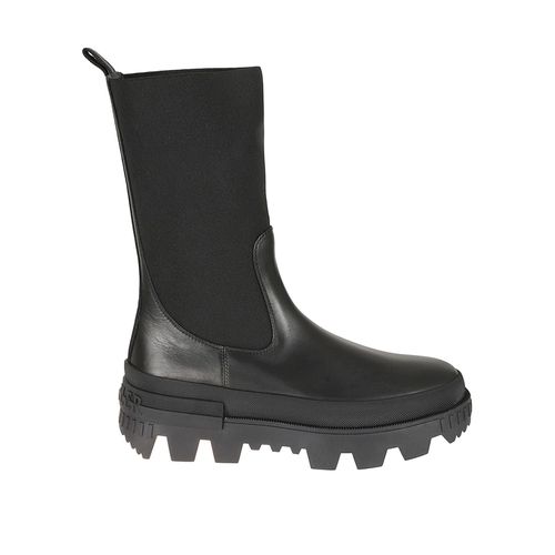 Moncler Leather Logo Boots - Moncler - Modalova