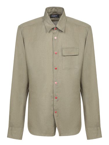 Olive Green- Linen Overshirt - Kiton - Modalova