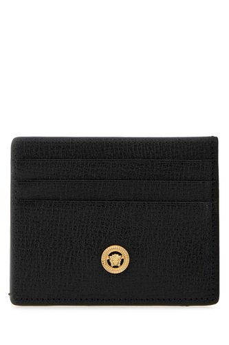 Black Leather Medusa Biggie Card Holder - Versace - Modalova