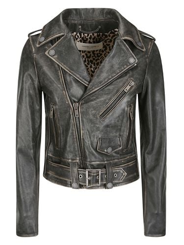 Golden Ws Chiodo Jacket Distressed Bull Leather - Golden Goose - Modalova