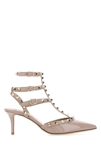 Antiqued Pink Leather Rockstud Pumps - Valentino Garavani - Modalova