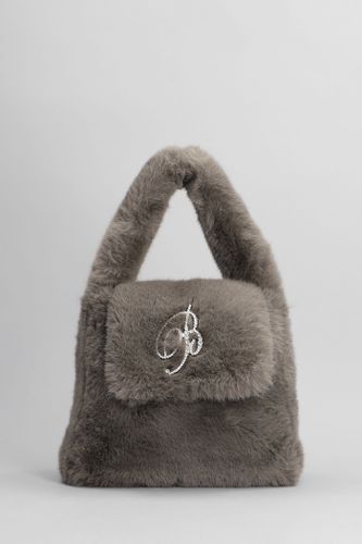 Faux Fur Mini Bag With Flap And Logo - Blumarine - Modalova