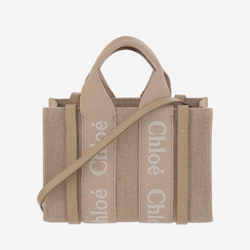 Chloé Mini Woody Linen Tote Bag - Chloé - Modalova