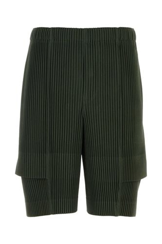 Dark Green Polyester Bermuda Shorts - Homme Plissé Issey Miyake - Modalova