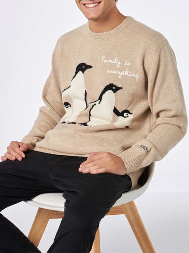 Man Sweater With Penguins Print And Family Is Everything Embroidery - MC2 Saint Barth - Modalova