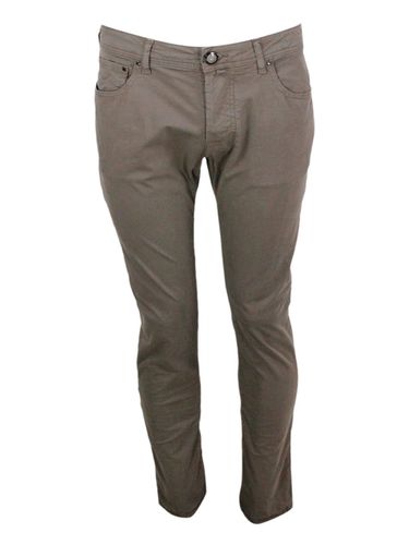 Bard J688 Luxury Edition Trousers In Soft Stretch Cotton With 5 Pockets With Closure Buttons And Lacquered Button And Pony Skin Tag With Logo - Jacob Cohen - Modalova