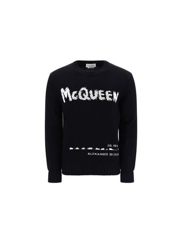 Graffiti Crew Neck Sweater - Alexander McQueen - Modalova