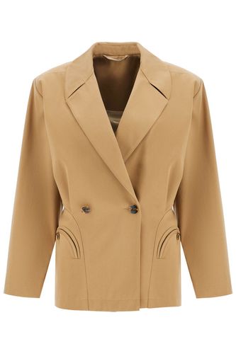 Beige Double-breasted Cotton Blazer - Blazé Milano - Modalova