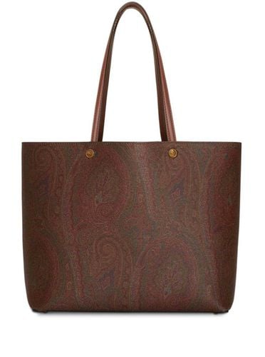Essential Shopper Bag In Cotton And Leather Woman - Etro - Modalova