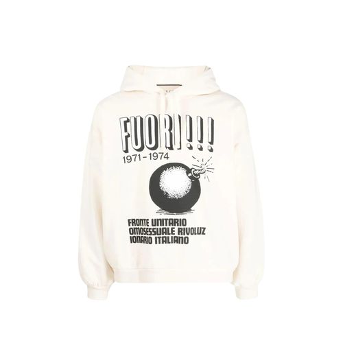 Gucci Printed Hoodie Sweatshirt - Gucci - Modalova