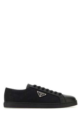 Black Leather And Re-nylon Sneakers - Prada - Modalova