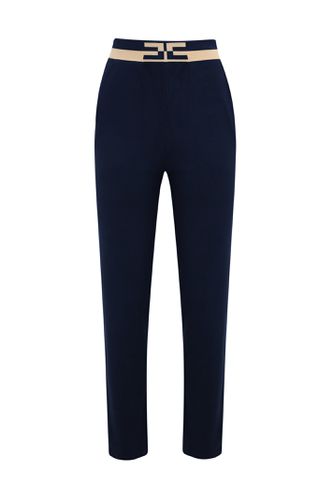 Viscose Knit Jogger Trousers - Elisabetta Franchi - Modalova