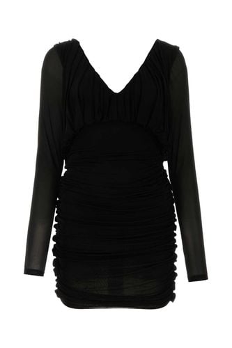 Black Cupro Mini Dress - Saint Laurent - Modalova