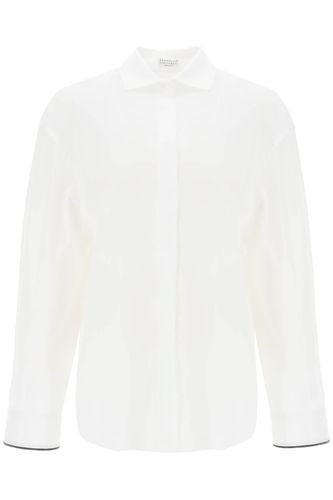 Wide Sleeve Shirt With Shiny Cuff Details - Brunello Cucinelli - Modalova
