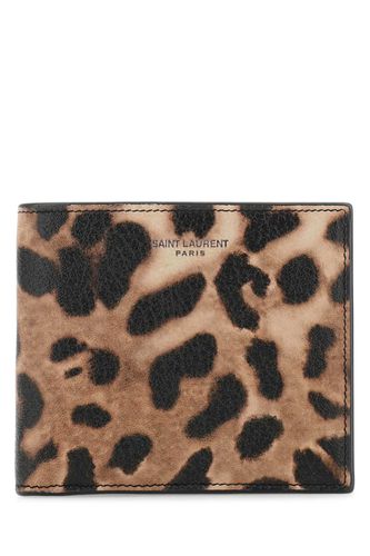 Printed Leather Wallet - Saint Laurent - Modalova