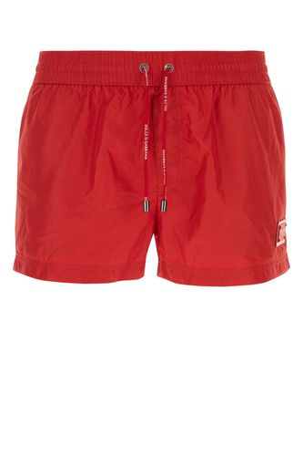 Red Polyester Swimming Shorts - Dolce & Gabbana - Modalova
