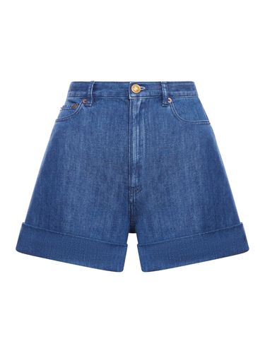 Denim Waisted Shorts - Valentino Garavani - Modalova