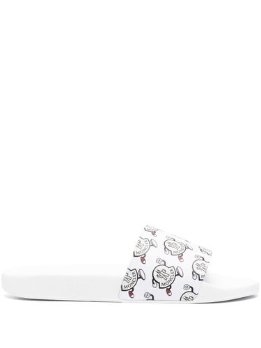 Logoed White Basile Slippers - Moncler - Modalova