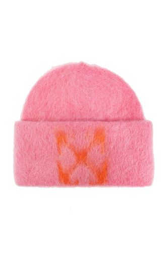 Arrow Motif Turn-up Brim Beanie - Off-White - Modalova