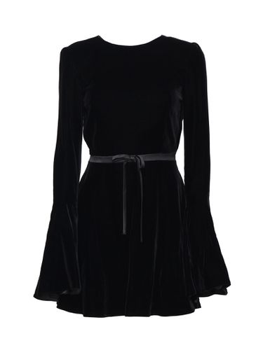 Pleated Dress With Open Back In Velvet - Saint Laurent - Modalova