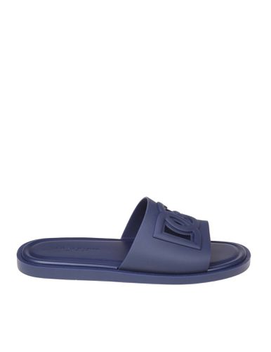 Rubber Slipper With Perforated Color Blu - Dolce & Gabbana - Modalova