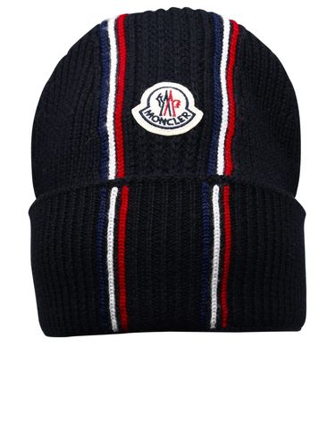 Moncler Navy Virgin Wool Beanie - Moncler - Modalova