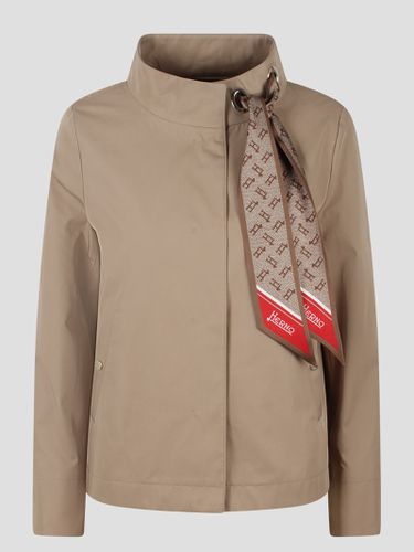 Light Cotton Canvas Jacket With Scarf - Herno - Modalova