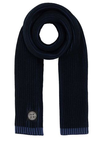 Midnight Blue Wool Scarf - Stone Island - Modalova