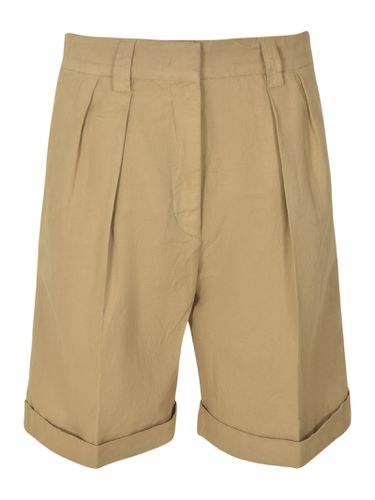 Pleat Effect Plain Trouser Shorts - Aspesi - Modalova