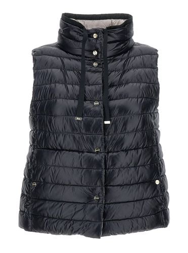 Black Reversible Padded Quilted Gilet In Polyester Woman - Herno - Modalova