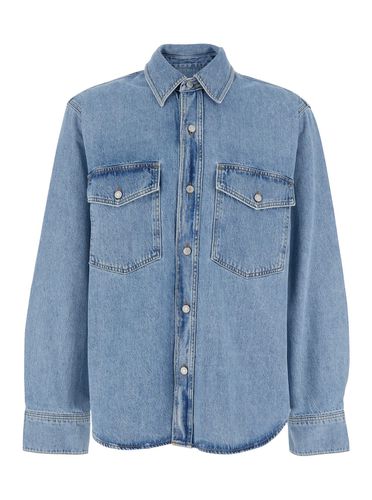 Light Blue Shirt With Classic Collar In Denim Man - AGOLDE - Modalova