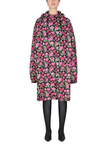 Floral Pattern Hooded Coat - Balenciaga - Modalova