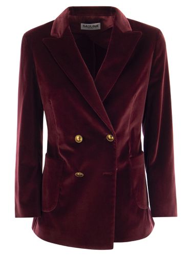 Antonia - Single-breasted Velvet Jacket - Saulina Milano - Modalova