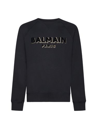 Balmain Flocked Logo Sweatshirt - Balmain - Modalova