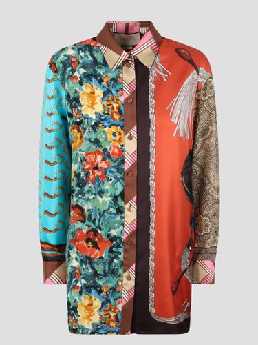 Heritage Patchwork Print Silk Shirt - Gucci - Modalova