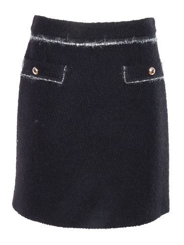 Fay Short Skirt With Boucle Details - Fay - Modalova