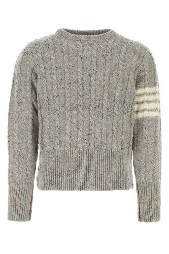 Melange Grey Wool Blend Sweater - Thom Browne - Modalova