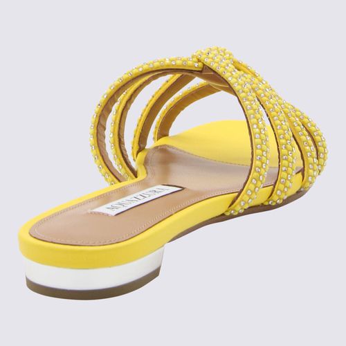 Aquazzura Yellow Leather Sandals - Aquazzura - Modalova