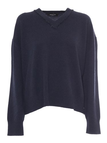 V Neck Sweater With Sequin Trim Detail - Fabiana Filippi - Modalova