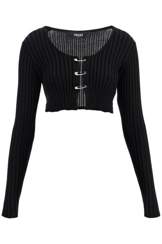 Versace cropped Safety Pin Cardigan - Versace - Modalova