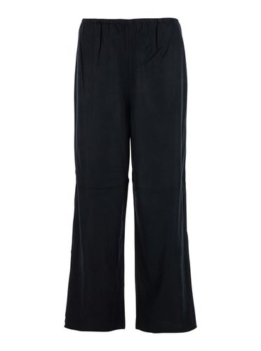 Blsck High Waisted Pants With Monogram And Elastic Waist In Modal Woman - Totême - Modalova