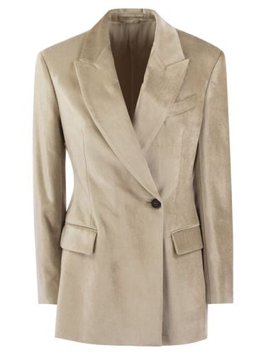 Fluid Viscose-cotton Twill Jacket With Necklace - Brunello Cucinelli - Modalova