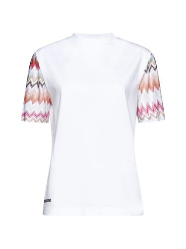 Logo Embroidered Zigzag Sleeved T-shirt - Missoni - Modalova