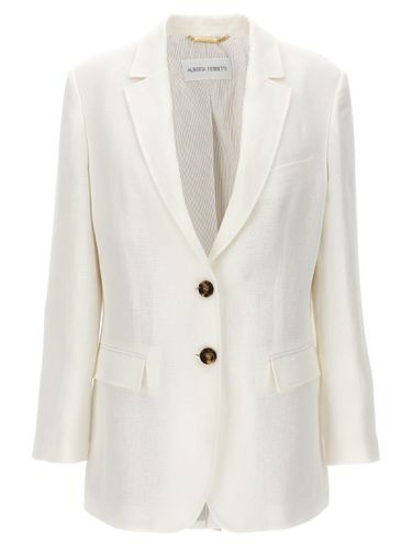 Single-breasted Linen Blazer - Alberta Ferretti - Modalova