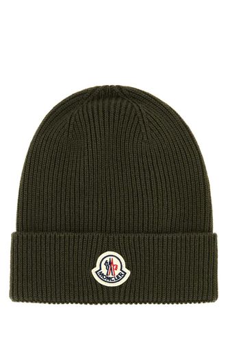 Moncler Khaki Wool Beanie Hat - Moncler - Modalova